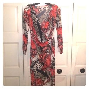 Gorgeous pink-multi wrap dress!